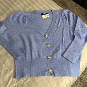 Express- Cardigan Sweater in Light Blue; Size: XL